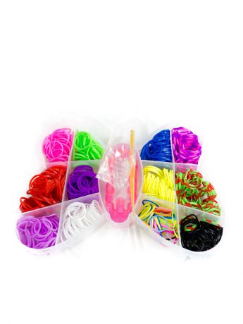 Наборы для поделок Loom Bands Набор резинок для плетения 500 резинок крючок большой станок S-зажимы