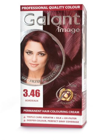 Краски для волос GALANT Image Cтойкая крем-краска для волос " GALANT" 3.46 бордо, 115мл.,(Болгария)