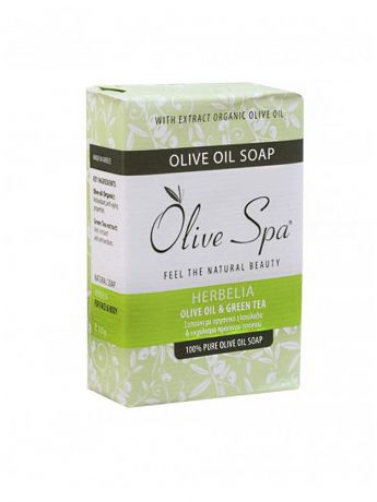 Мыло косметическое Olive Spa Мыло оливковое  с экстрактом зеленого чая "OLIVE SPA", 100гр. (Греция)