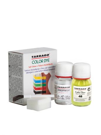 Краски для обуви Tarrago Краситель+очиститель  для гладкой кожи TDC05 COLOR DYE, стекло, 2 х 25мл. (048 зеленая ива)