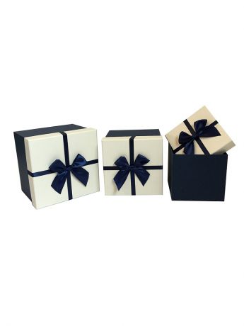 Подарочные коробки VELD-CO Коробки картонные, набор из 3х шт. 15,5*15,5*14,5,  17,5*17,5*15,5,   20,5*20,5*16,5см.