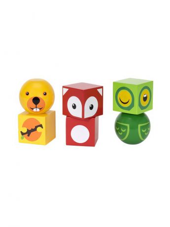 Кубики BRIO Деревянные кубики на магнитах с животными,6 дет.,20х5х14см,кор.