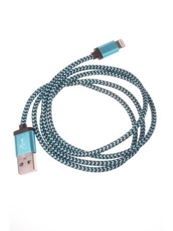 Кабели Радужки Кабель USB - Apple 8 pin, 1.0 м, круглый, ткань, в переплёте, голубой