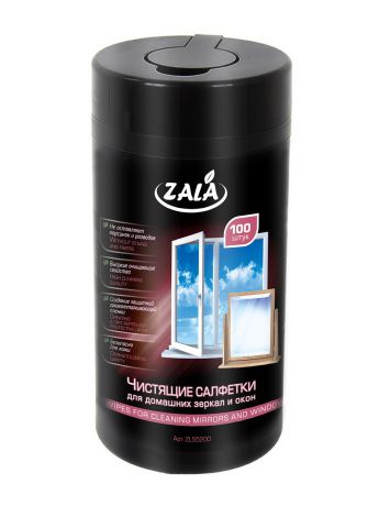 Салфетки для уборки ZALA Чистящие салфетки для домашних зеркал и окон, 100 шт.