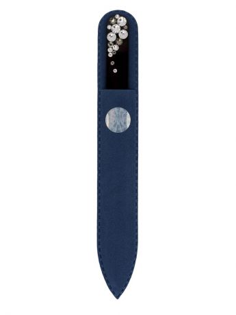 Пилки для ногтей SW Пилочка стеклянная маникюрная INSPIRATION со стразами SWAROVSKI, 1шт, черный, 140 мм