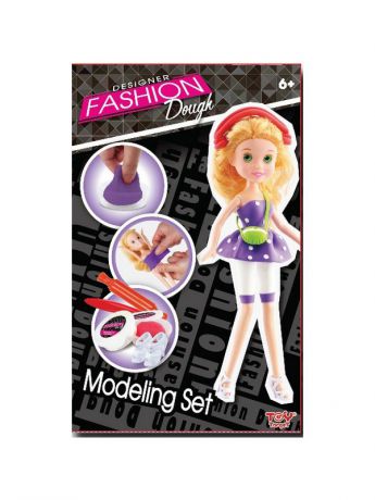 Наборы для лепки Toy Target Набор для творчества с пластилином Fashion Dough и куклой Блондинка в сарафане
