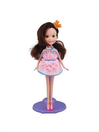 Наборы для лепки Toy Target Набор для творчества с пластилином Fashion Dough и куклой Шатенка в розовом сарафане