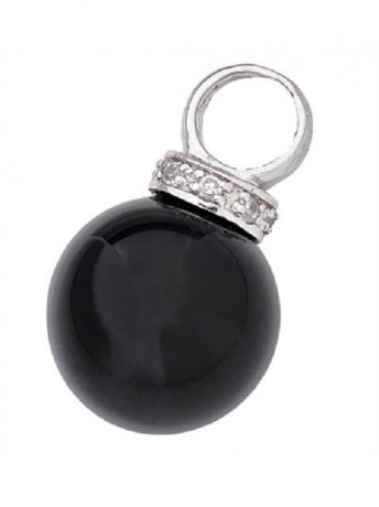 Ювелирные подвески Amore&Baci Серебряная подвеска с прозрачными фианитми и черным шаром