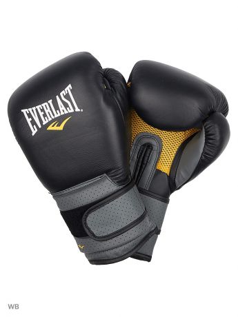 Перчатки боксерские Everlast Перчатки тренировочные на липучке Pro Leather Strap