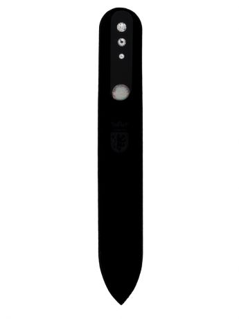 Пилки для ногтей BOHEMIA Пилочка стеклянная маникюрная со стразами PRECIOSA, 1шт, черный, 140 мм