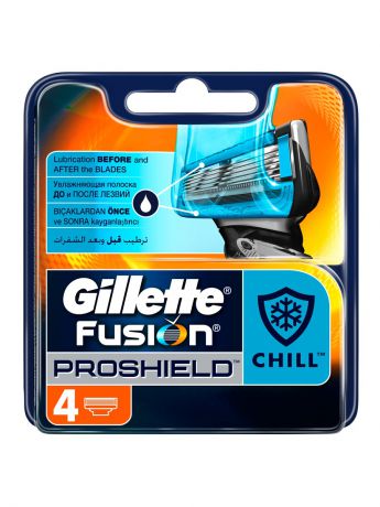 Кассеты для бритв GILLETTE Сменные кассеты для бритвы Gillette Fusion ProShield Chill, 4 шт.