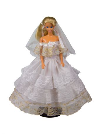 Аксессуары для кукол Модница. Свадебное платье из шелка с фатой для куклы 29 см