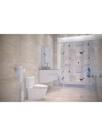 Шторы для ванной Bacchetta Штора д/ванн 180х200 Newspaper (шт.)