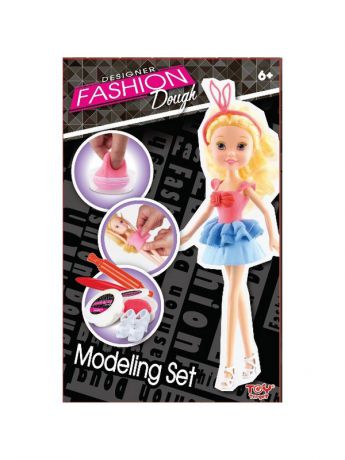 Наборы для лепки Toy Target Набор для творчества с пластилином Fashion Dough и куклой Блондинка в голубой юбке