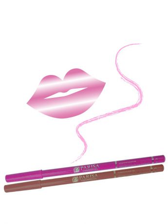 Косметические карандаши Parisa Набор деревянных косметических карандашей для губ 2 штуки. Натуральный плюс цвет 417 Розовый
