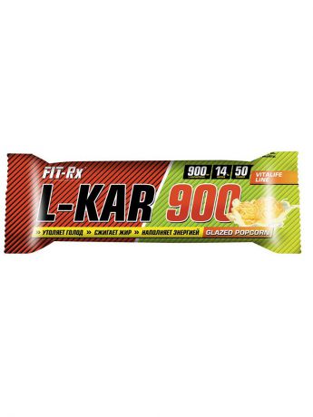 Батончики спортивные FIT-Rx Протеиновые батончики L-KAR 900 глазированный попкорн ,24 шт
