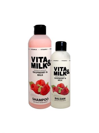 Шампуни VITA-MILK Шампунь VitaMilk 500мл, Бальзам VitaMilk 250мл, аромат: Малина