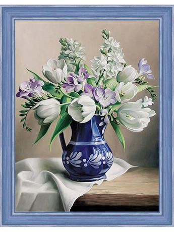 Наборы для поделок Алмазная живопись Картина стразами "Белые тюльпаны" (АЖ-1503)