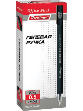 Ручки Berlingo Набор гелевых ручек (12 шт) "Office Stick" черная, 0,5мм