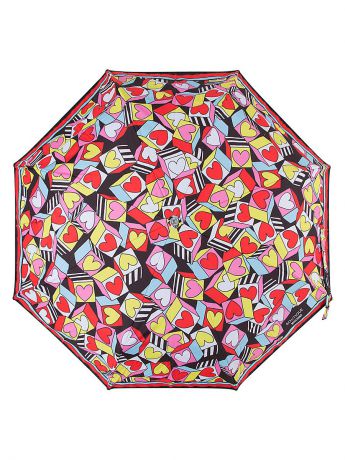 Зонты MOSCHINO Зонт складной Moschino 7176-OCA Cubic Hearts Black