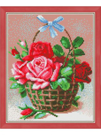Наборы для поделок Алмазная живопись Картина стразами "Корзинка роз" (АЖ-1451)