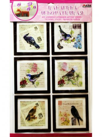 Наклейки интерьерные ArteNuevo Наклейка для декора "птицы"