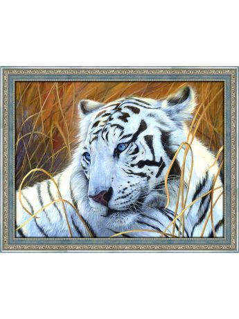 Наборы для поделок Алмазная живопись Картина стразами "Белый тигр" (АЖ-1401)