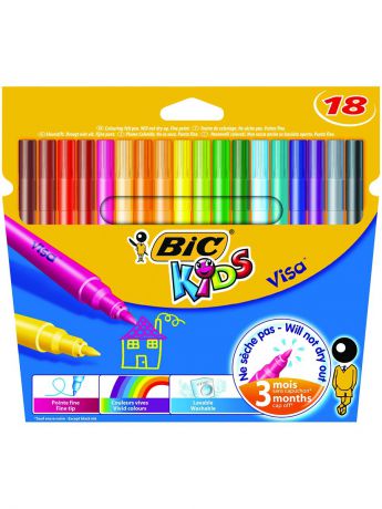 Фломастеры BIC Цветные фломастеры BIC Visa, 18 цветов