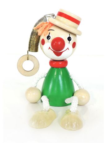 Игрушки-подвески Taowa Игрушка подвеска на пружине - Клоун в шляпе - зеленый