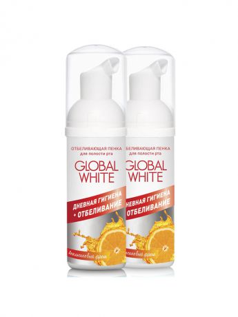 Пенки Global White Набор Пенок отбеливающих для полости рта - Апельсиновый фреш, 2 шт. по 50 мл