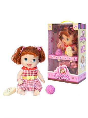 Куклы 1Toy Кукла с мороженым (2шт.)"Лакомка Лиза" 36см,рыжая с хвостиками,кор.