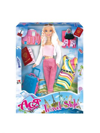 Куклы Toys Lab Набор кукла Ася  Блондинка с косичками  Путешественница