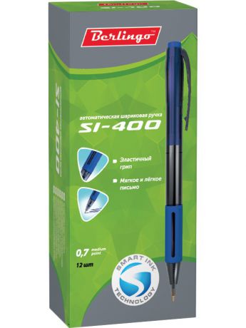 Ручки Berlingo Набор автоматичеких шариковых ручек (12 шт) "SI-400", синяя, 0,7мм, грип