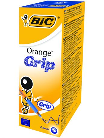 Ручки BIC Ручка шариковая BIC Orange Grip синяя, 20 штук