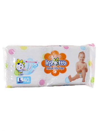 Подгузники детские Insoftb Подгузники Insoftb (ИнсофтБи), Premium, Ultra-soft, размер L, от 9 до 14 кг., 40 шт.
