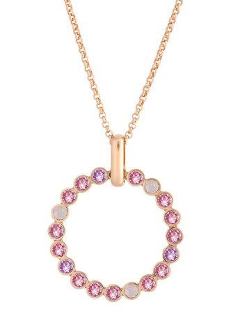 Колье Mademoiselle Jolie Paris Длинный кулон Rondelle с нежно-розовыми и сиреневыми кристаллами Swarovski в золоте