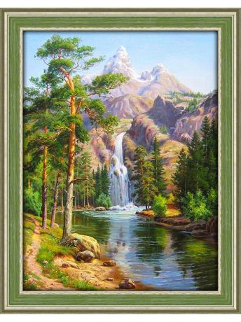 Наборы для поделок Алмазная живопись Картина стразами "Горный водопад"  (АЖ-1347)