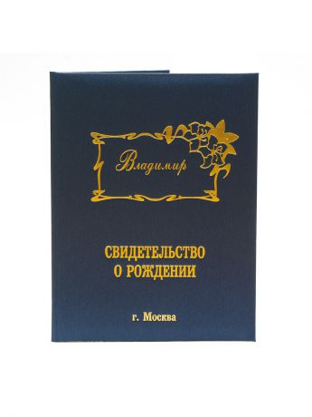 Обложки Dream Service Именная обложка для свидетельства о рождении "Владимир" г.Москва