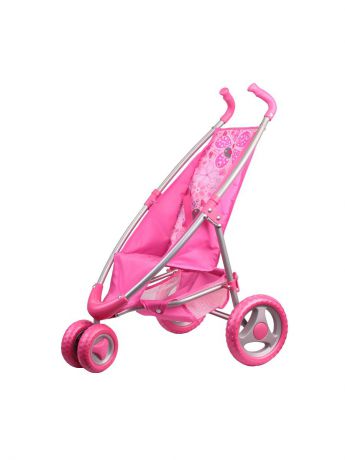 Аксессуары для кукол Gulliver Коляска прогулочная розовая (поворотные передние колеса)