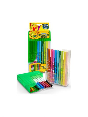 Фломастеры Crayola Парные фломастеры в пластиковой подставке, 20 штук