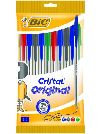 Ручки BIC Ручка шариковая BIC Cristal ассорти, 10 штук