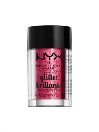 Глиттеры NYX PROFESSIONAL MAKEUP Глиттер для лица и тела FACE & BODY GLITTER - RED 09