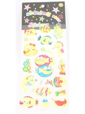 Наклейки детские Радужки Наклейки светящиеся в темноте, большие, набор 4 листа