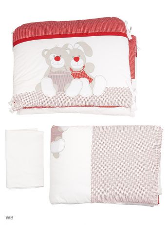 Постельное белье FIM Комплект постельного белья в кроватку  "Мишка и Зайка", 120х65