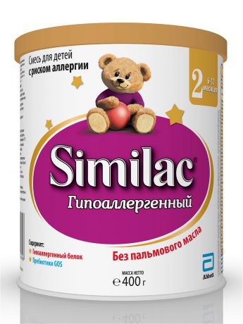 Заменители грудного молока Similac Смесь сухая молочная специальная Similac Гипоаллергенный 2, с 6 до 12 месяцев, 400 гр