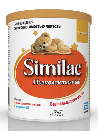 Заменители грудного молока Similac Смесь сухая молочная специальная Similac Низколактозный, с рождения, 375 гр