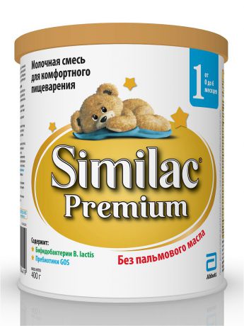 Заменители грудного молока Similac Смесь сухая молочная Similac Premium 1, с 0 до 6 месяцев, 400 гр