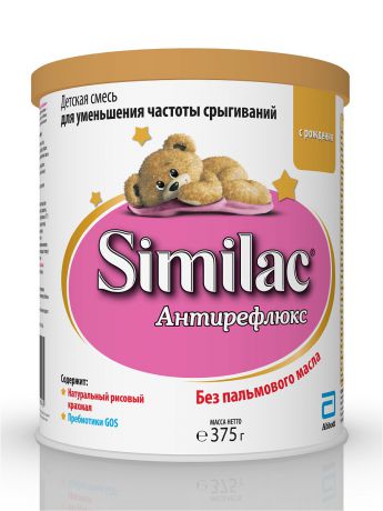 Заменители грудного молока Similac Смесь сухая молочная специальная Similac Антирефлюкс, c рождения, 375 гр
