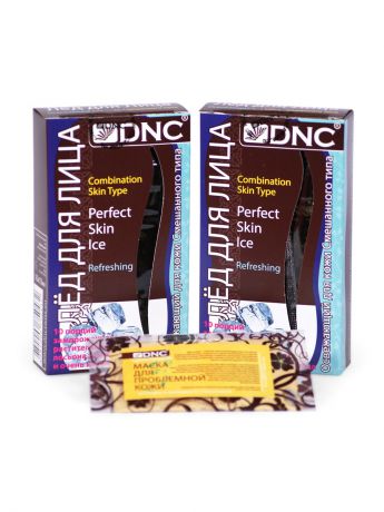 Косметические наборы для ухода DNC Лед Освежающий, набор из 2 шт (2х10х10мл) и Маска для проблемной кожи (15мл)