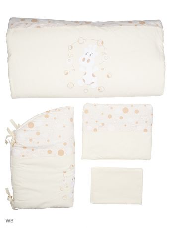 Постельное белье FIM Комплект постельного белья в кроватку  "Мишка и Зайка", 120х68